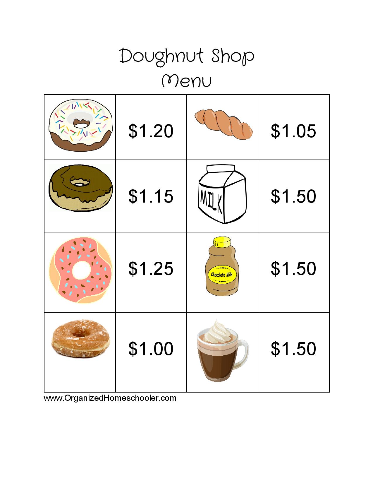 Doughnut Shop Menu -page-001
