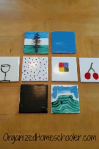 It only cost $0.16 for each homemade, custom coaster. My kids actually want to use coasters now! It was a great kid-friendly craft project and homeschool economics lesson.