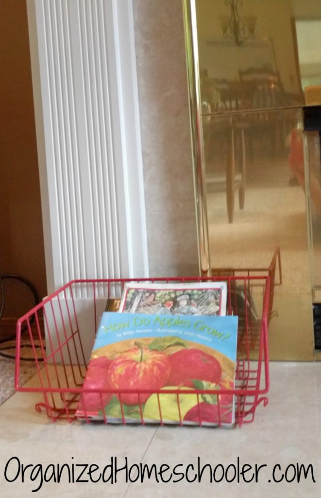 Seasonal book baskets are a great way to encourage kids to read for fun.