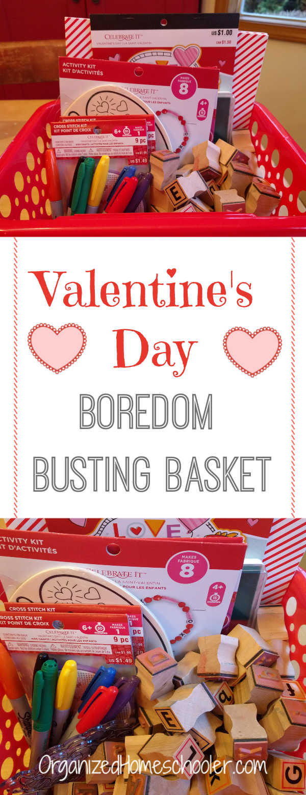 This Valentine's Day boredom busting basket is full of Valentine's Day activities for kids. These ideas are sure to keep your kids busy and learning - giving you a few minutes of quiet to drink your coffee.