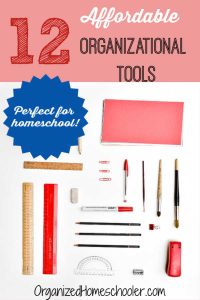 These homeschool organizational tools are simple and affordable. These supplies can make all the difference in setting up simple routines to get organized.