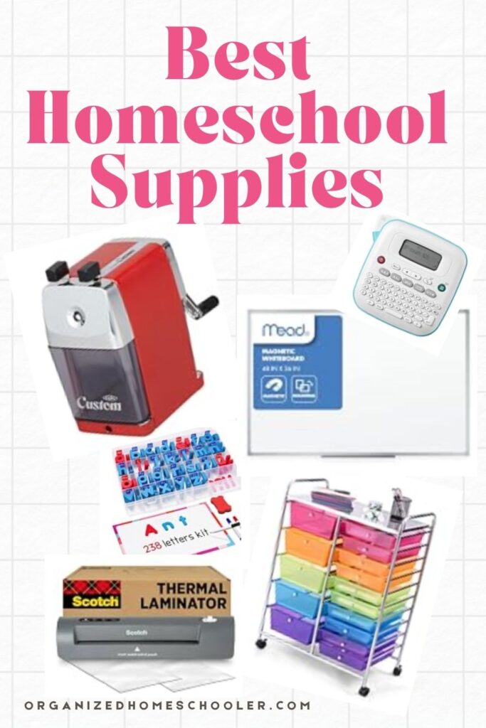 best homeschool supplies written above homeschool must-haves