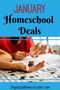 These January homeschool deals will save you money on homeschool curriculum as you get your homeschool ready for 2019. January is a great time of year for a homeschool reset and these homeschool sales help.
