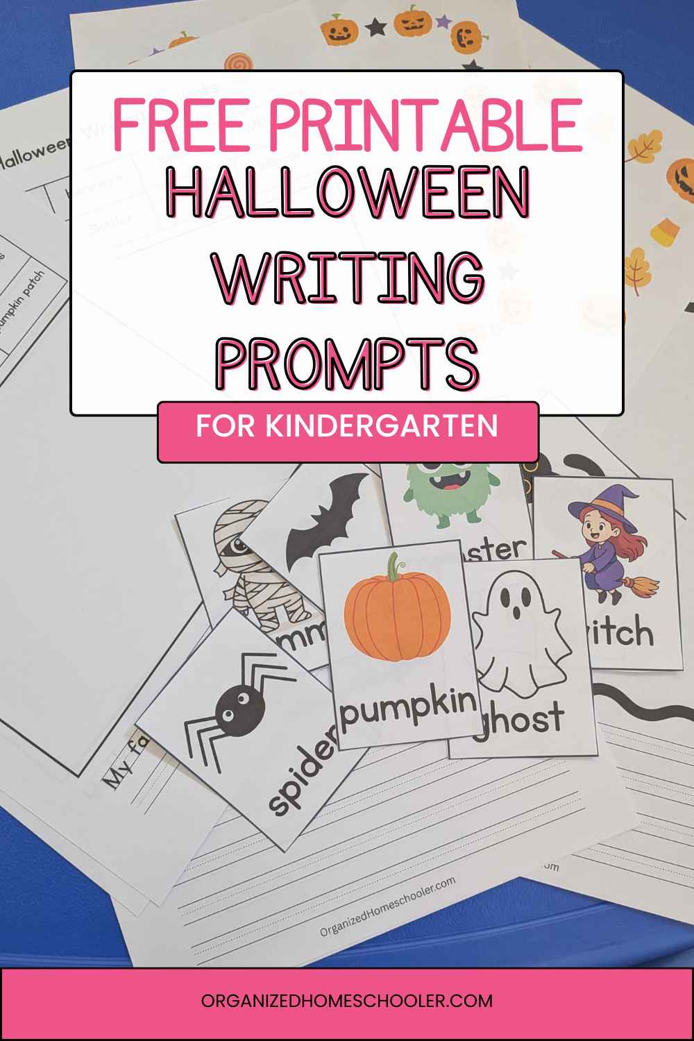 free printable Halloween writing prompts for kindergarten