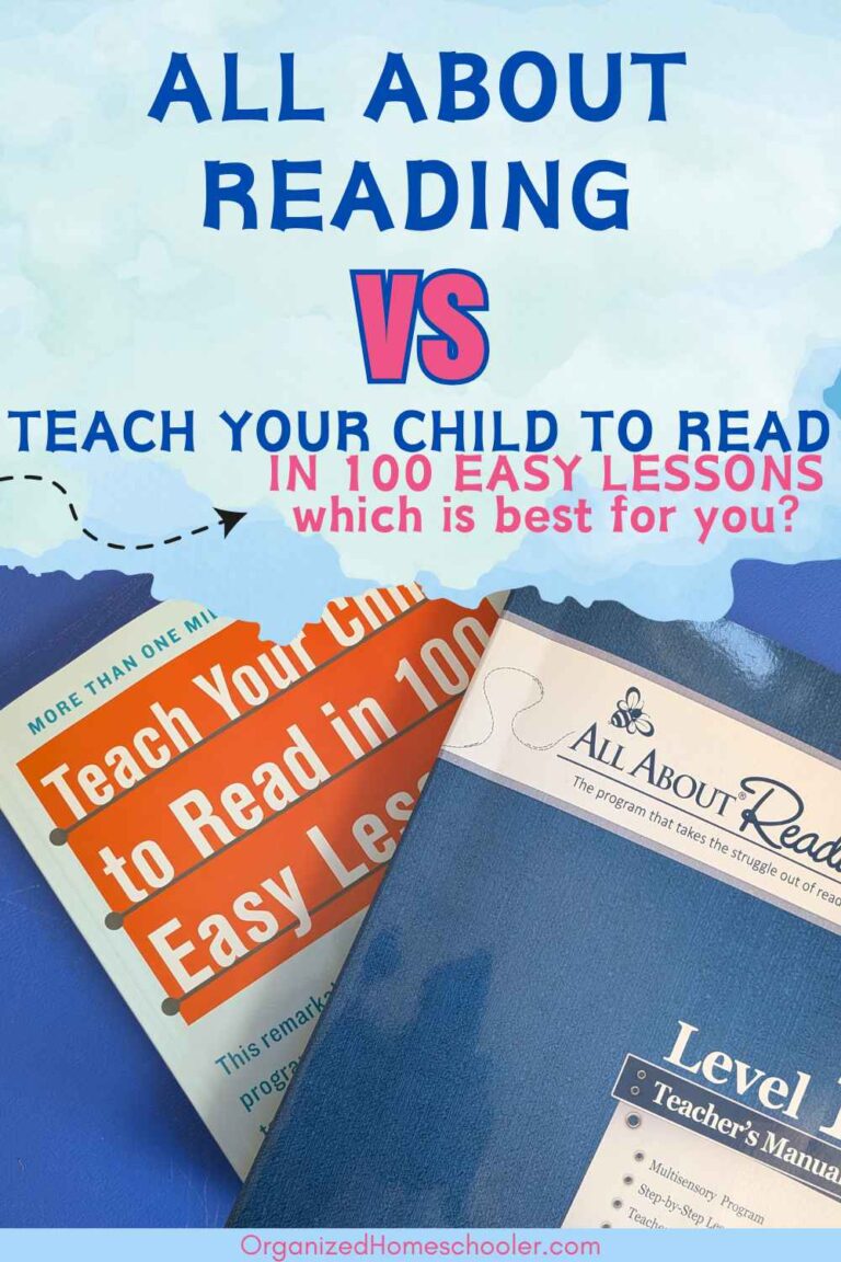 All about reading vs teach your child to read in 100 easy lessons written above both reading curriculum options